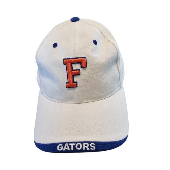 Vintage University of Florida Gators Strapback Hat Cap White Orange UF NCAA 90s - Picture 1 of 8
